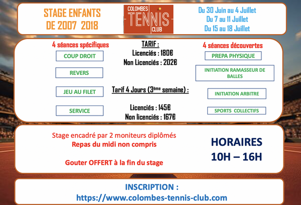 Stages Eté 2025